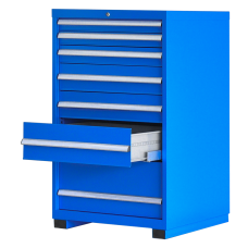 Durable Modular Drawer Cabinet with 7 Drawers: 28 1/4"W x 48"H x 28 1/2"D, Full Drawer Extension, Secure Anti-Tipping Lock Mechanism, Industrial Metal Construction
